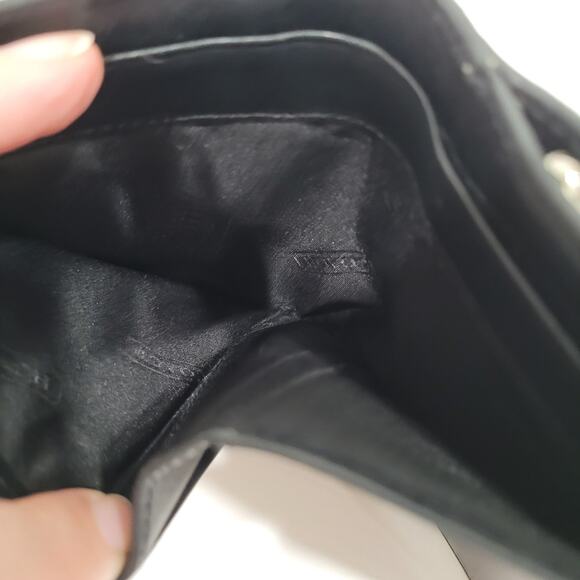 Coach Wallet Canvas Leather Black Designer Medium Bifold Zip Logo Kisslock Fair - Picture 5 of 10